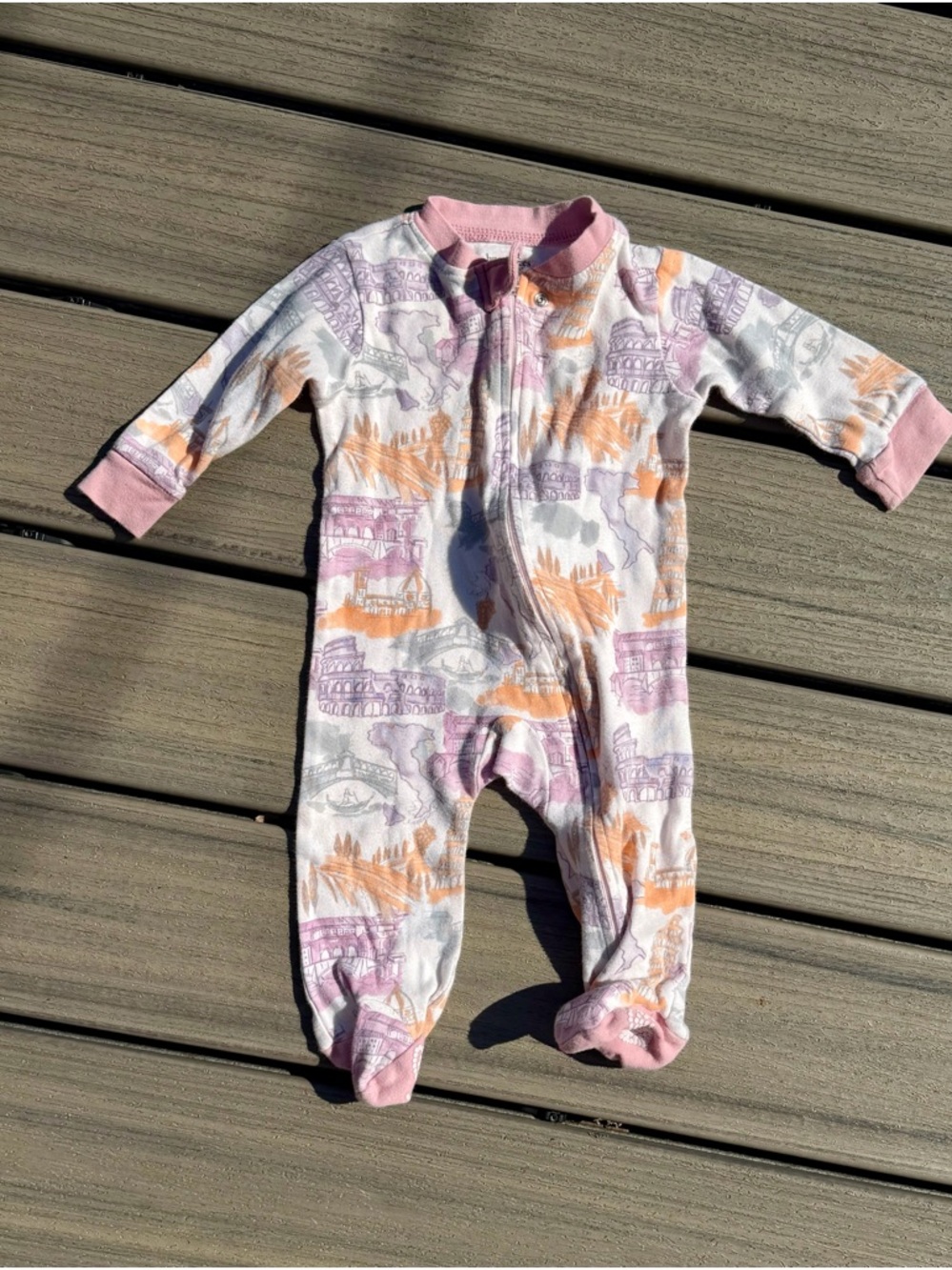 Burt’s Bees Soft Italy Print Baby One-Piece Pajamas